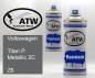 Preview: Volkswagen, Titan P. Metallic 2C, Z6: 400ml Sprühdose + 400ml Klarlack - Set, von ATW Autoteile West.